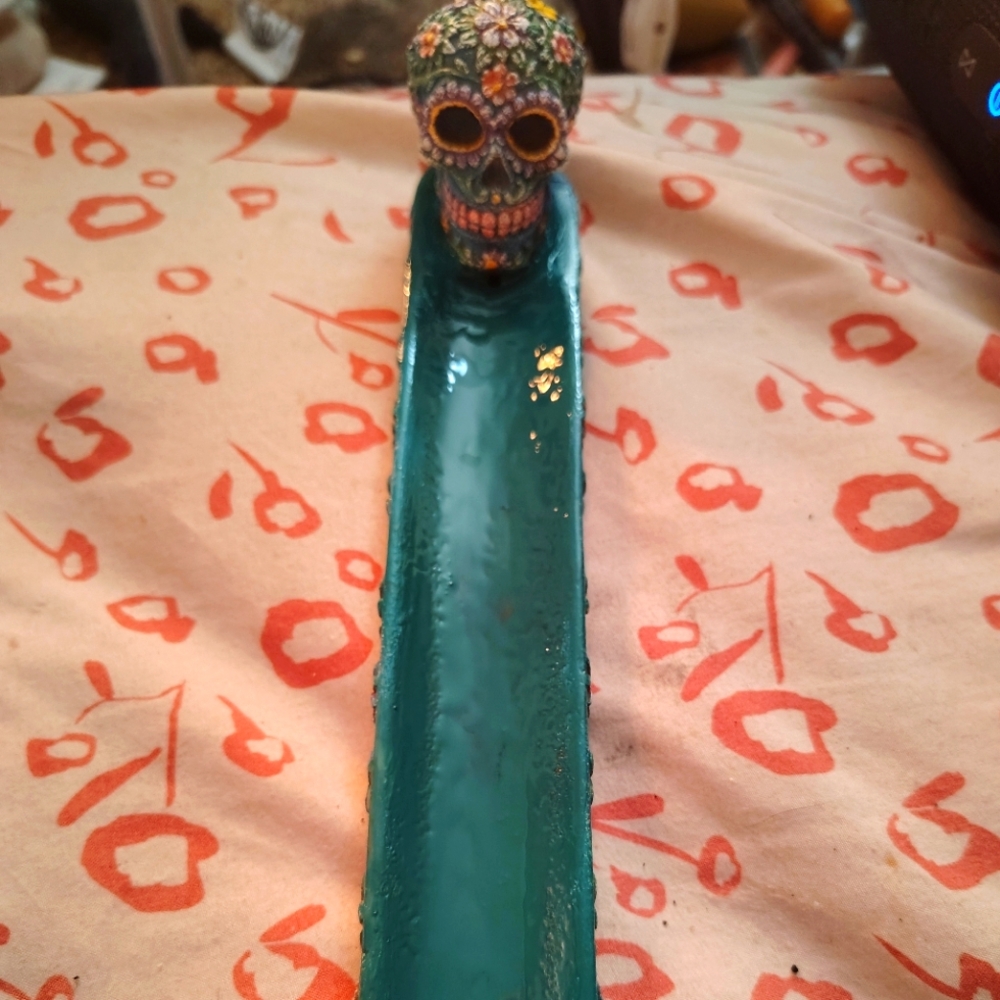 Colorful Skull Incense Holder